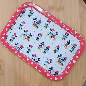 Disney Mickey Minnie Mouse Metal Tin Platter Tray